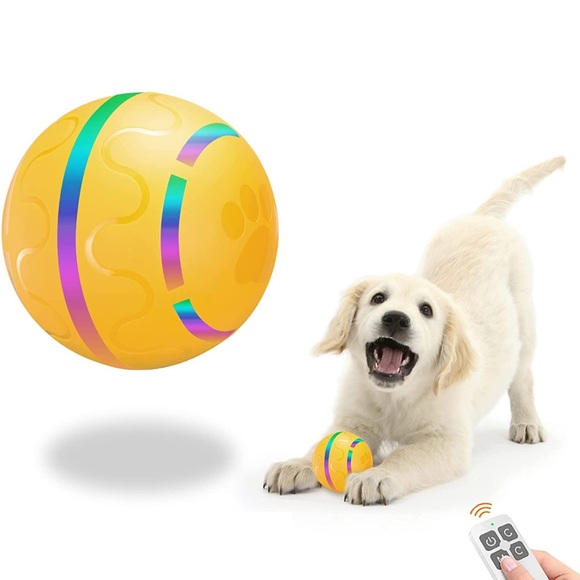 Other - Interactive Dog Ball Toys with Remote Control LED Lights, Made of Natural Rubber
